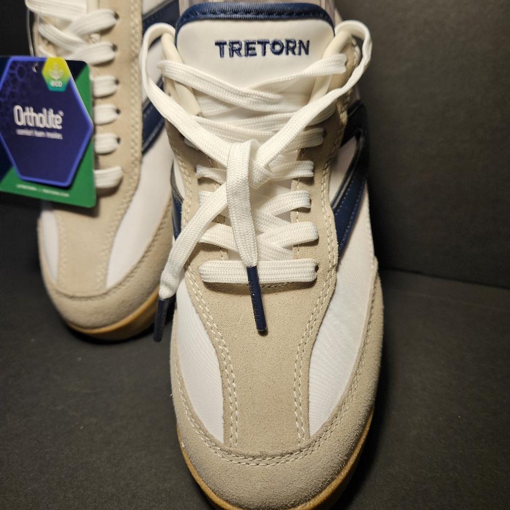 Tretorn Rawlins Sneaker Made In Sweden Navy Creme White Tennis Shoe - Picture 4 of 14